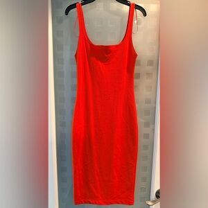 Zara Red/ Orange Midi Dress